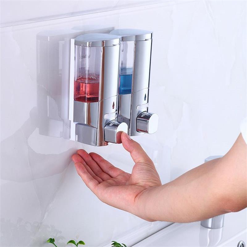 Wall-mounted Soap Dispenser Manual Press Bottle Hotel Guest House Dressing Room Bathroom body Bathrooms Bath Lotion Hanging Wall to Soap Machine Twin