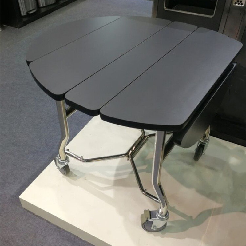 Stainless Steel Five Fold Delivery Dining Car Hotel Guest Room Hand-Push Incubator Hospital Plus Table With Wheels Can Be Moved Muted