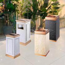 Southern hotel lobby trash can ashtray square hotel indoor stainless steel elevator entrance marble ashtray