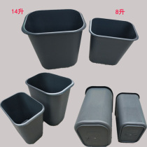 Promotional large bathroom trash can Gray 14L plastic tube flame retardant square guest room bucket hotel FCL