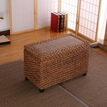 Daffodil vine solid wood rattan woven storage stool storage stool rattan art storage box foy change shoe stool toy storage box
