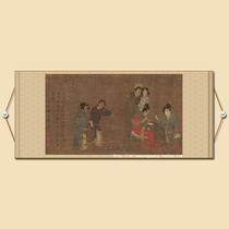 Double chess picture living room chess room three-foot banner Antique antique go characters soft framed Chinese painting calligraphy and painting Money selection