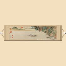 Chibi map four-foot banner scroll antique landscape figure Su Shi soft-mounted famous Chinese painting calligraphy and painting Qiu Ying