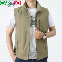 Cadillac Crocodile Vest Men's Nine Year Old Shop Eight Colors Men's Vest Men's Multi Pocket Middle and Old Age Photography Thin Tank Top Casual Fishing Large Size Canister