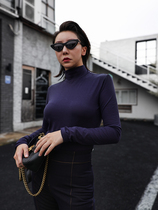 Z boss texture touching D home custom Mulberry silk blend material stand collar slim long sleeve base shirt female