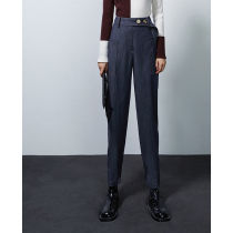 Z boss Italian wool jeans casual style trousers straight tube cut simple two-wearing foot pencil pants women