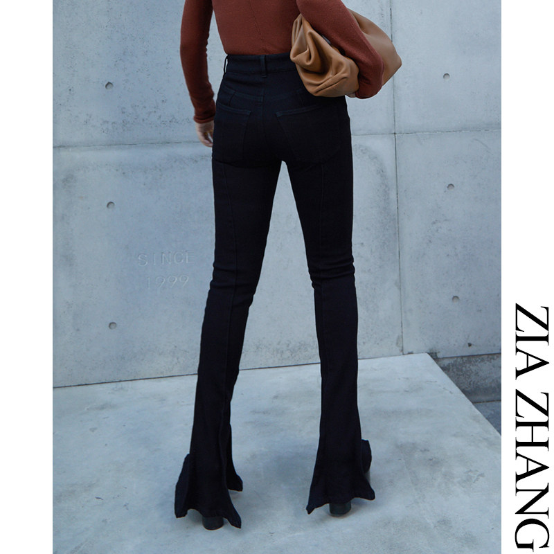 Z Boss Senior Witch's Jeans Cashmere Wool Mulberry Silk Mixed Suede High Play Pencil Microlasera Pants