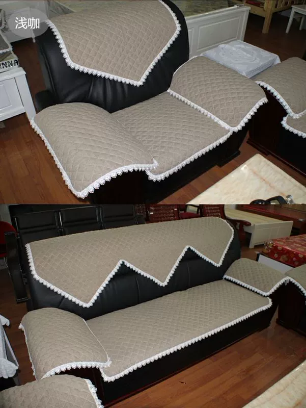 Sofa da đệm kết hợp phòng họp khăn đơn tựa lưng bốn mùa vải chống trượt đơn giản hiện đại lanh - Ghế đệm / đệm Sofa