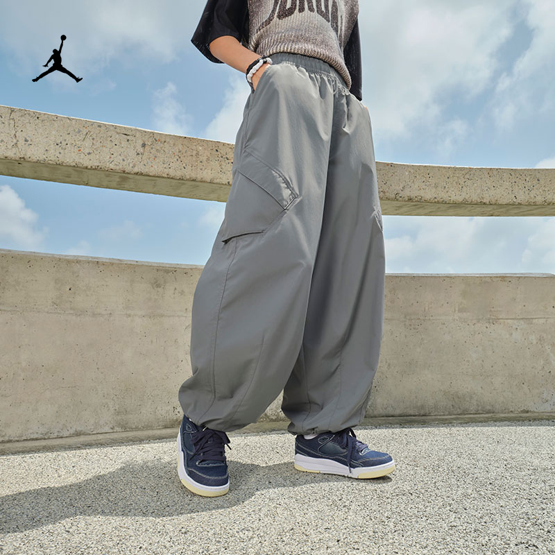 Nike Nike Jordan Women's Pants 25 Autumn New Water-Repellent Parachute Sports Workwear Wide-Leg Pants Hm6145