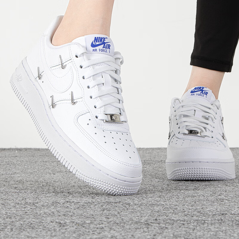 Nike Nike Air Force One Women's Small Silver Hook Sneakers Summer New Four-Hook Casual Shoes Ct1990
