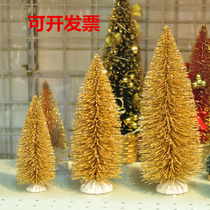 Mini Golden Christmas Tree Ornaments Cedar Desktop Small Christmas Gift Tree Christmas Ornaments Desktop Ornaments