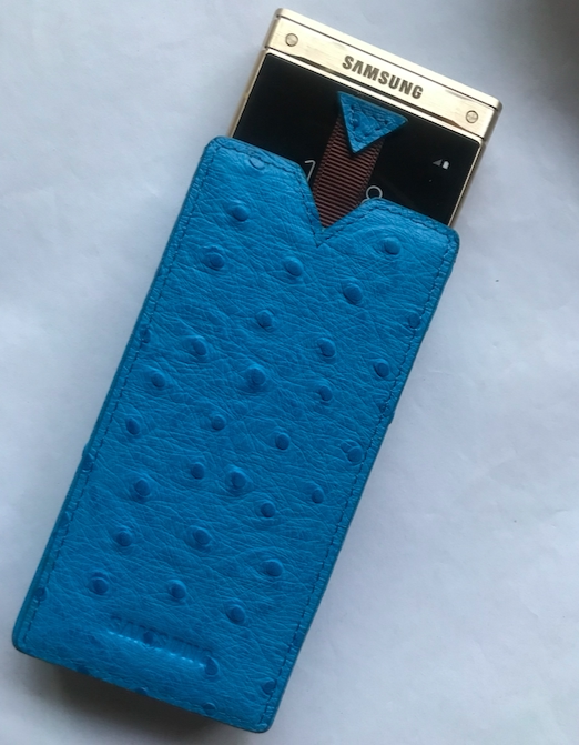 Suitable for Samsung W22 mobile phone set W21 ostrich coat cow leather sleeve W2018 protects hard shell spot wear anti - wear