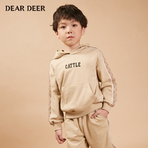 DearDeer Didi Deer Boy Clothing 21 years of spring new boy cartoon Lianlian hat sweatshirt C121111602