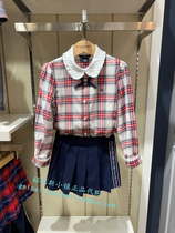 Yilian childrens clothing counter domestic 22 spring new girls plaid casual shirt YCC1221K