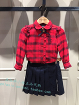 Yilian Childrens Clothing Counter Domestic 22 Years Spring New Girls Plaid Lapel Shirt YCC6221R