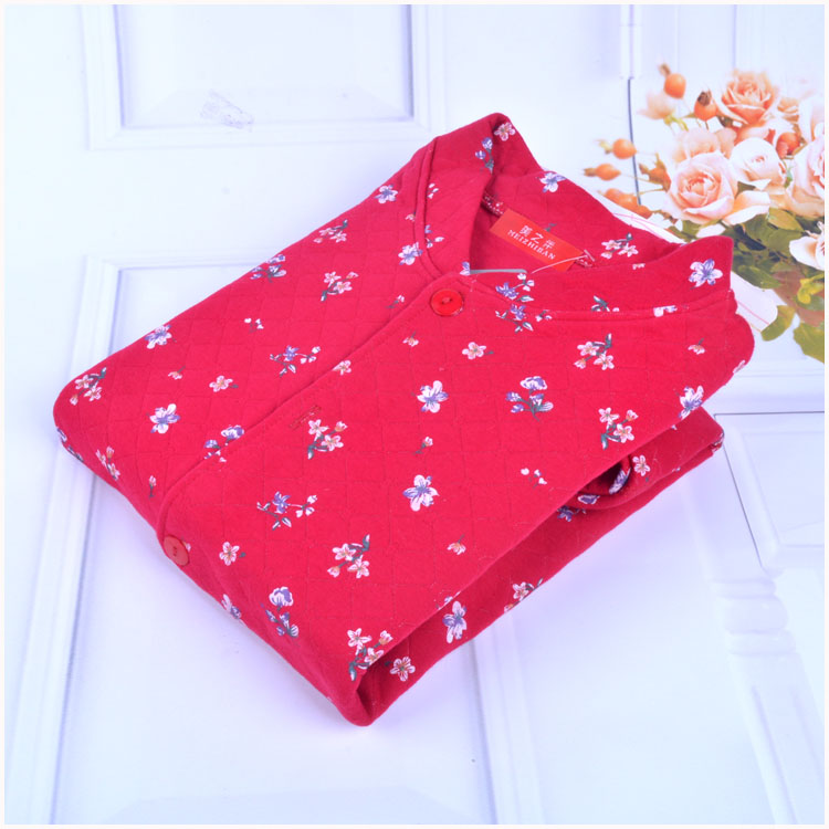 Đàn ông và phụ nữ trung và già tuổi đồ lót gia đình già người đàn ông cotton ấm áo khoác cotton ba lớp áo len ấm áp áo giữ nhiệt nam nữ cao cấp