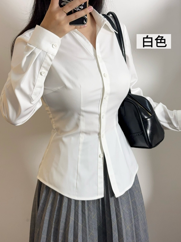 No.1【V-Neck Shirt Long-Sleeve Version】Regular Shoulder, Waist-Cinching, Large Bust Version No.1【V-Neck Shirt Long-Sleeve Version】Regular Shoulder, Waist-Cinching, Large Bust Version