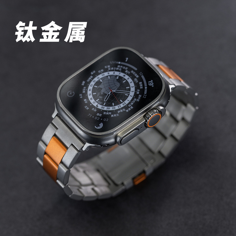 Titanium iWatch Strap with Anti-Scratch Coating, Classic Three-Piece Ultra3, Suitable for Apple Watch