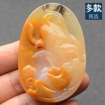 Yunnan Longling natural A goods Yellow Dragon Jade Ruyi pendant men Myanmar jewelry jade ice species female pendant