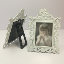 Pure white retro 1 inch alloy bracket type big head photo frame setting creative desktop frame ornaments photo