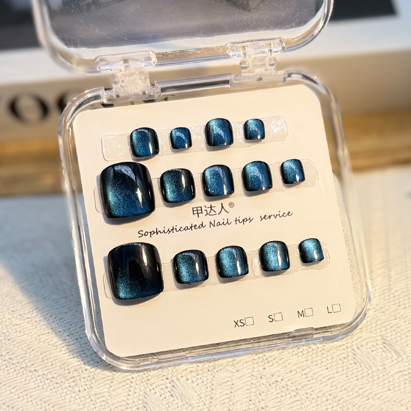 2026 New High-End Handmade Cat-Eye Toenails Wearable Nail Tips Simple and Stylish 14 Pieces Brightening 2026 New High-End Handmade Cat-Eye Toenails Wearable Nail Tips Simple and Stylish 14 Pieces Brightening
