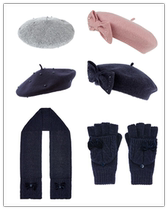 Spot monsoon childrens clothing girls gray beads beret warm knitted hat childrens hat