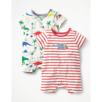 Spot BD MB Boy Clothing Boy Dinosaur Printed Striped Pure Cotton Short Sleeve Short Climb One-piece Suit L