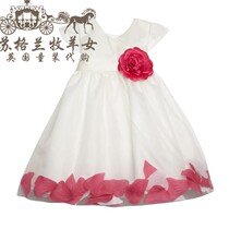 Spot Debenhams Childrens Dress Girl White Rose Flowers Birthday Gown Princess Dress Fluffy Dress