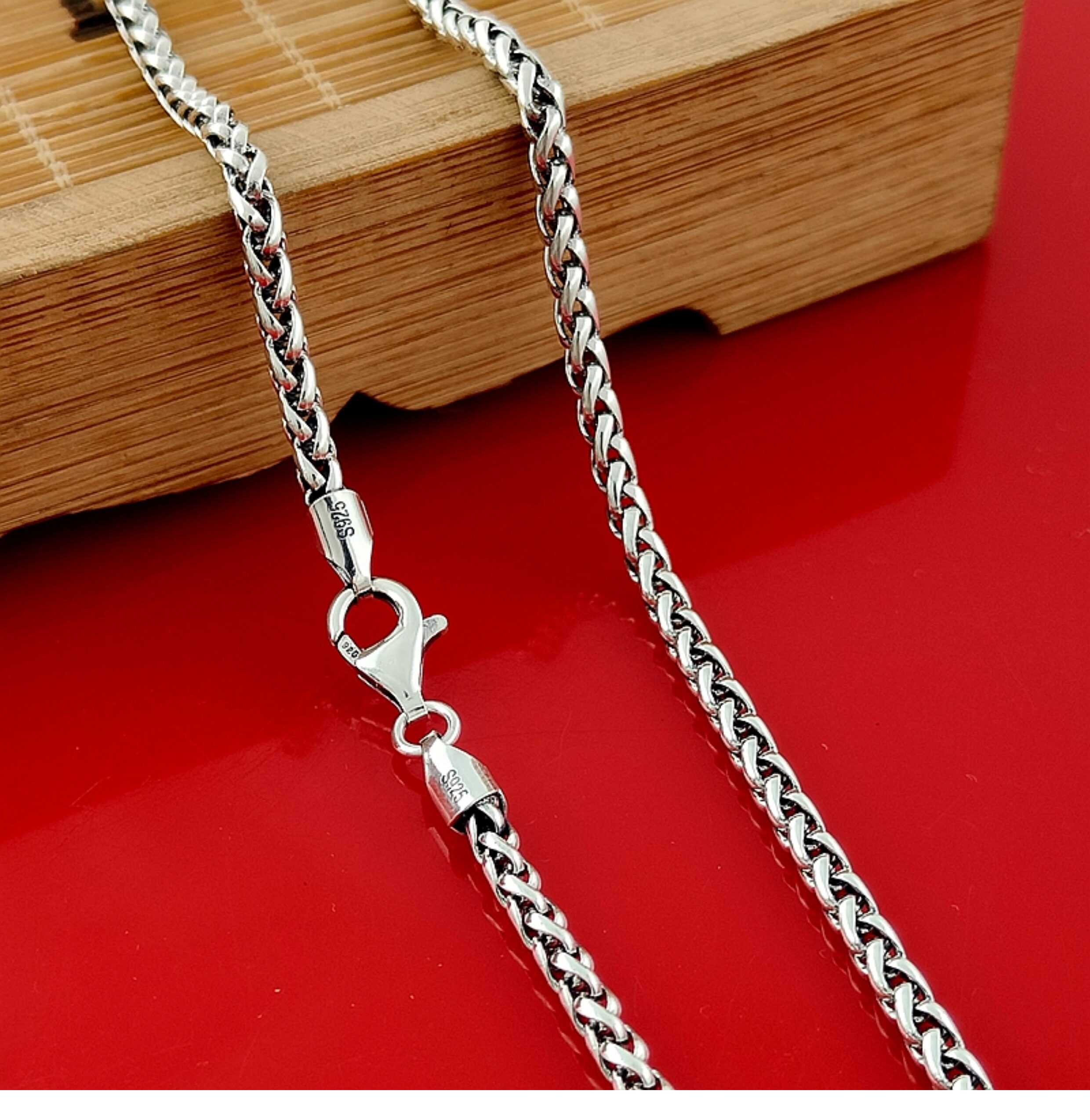 Серебряное ожерелье 纯银男项链个性时尚生日礼物s925银扭纹麻花项链男吊坠配链饰品 Extreme