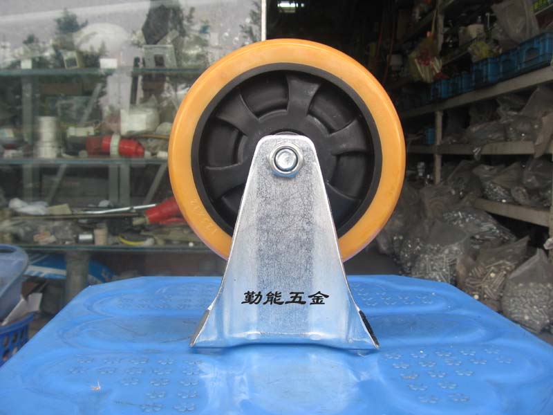 Shenfeng SHENFENG125*32 caster 5 inch double bearing directional PU wheel hand push wheel fixed wheel 5 inch