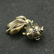 Antique old brass hollow goldfish key accessories Creative safety gifts mens and womens car keychain pendant