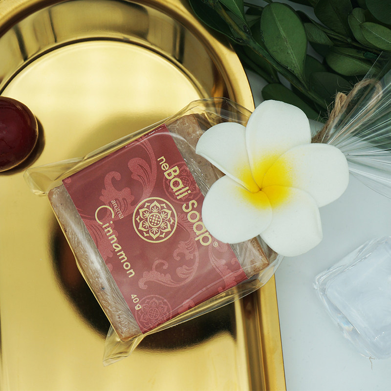 Bali Soap (cinnamon 40g systolic pores Indonesia Bali specialite natural essential oil cold pressed soap handmade soap