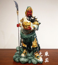 Han white marble painted Guan Erye Guan Emperor standing like Wu Caishen Guan Gong to enshrine the gods