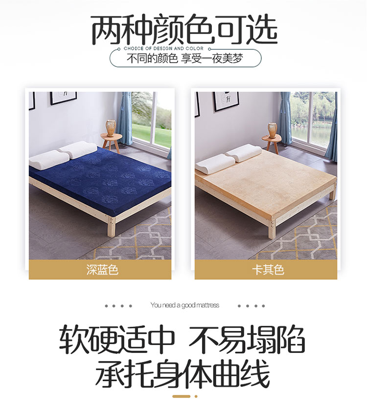 Gấp tatami rửa bộ nhớ bọt nệm bọt nệm giường ký túc xá 1.8m 1.5m dày pad là - Nệm nệm cao su non