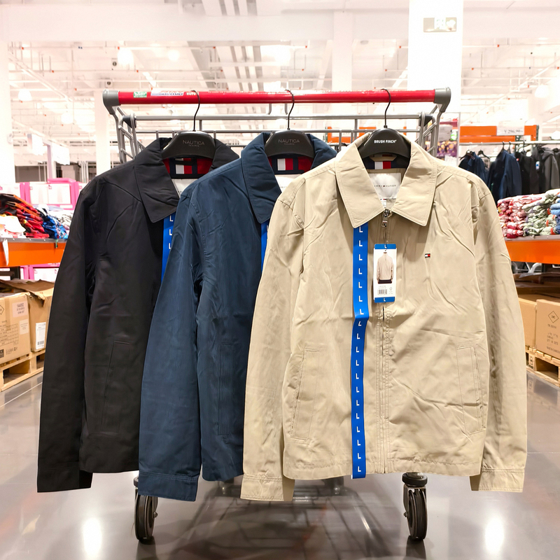 Costco Genuine Tommy Hilfiger Men's Jacket with Lapel, Spring and Autumn Harrington Coat