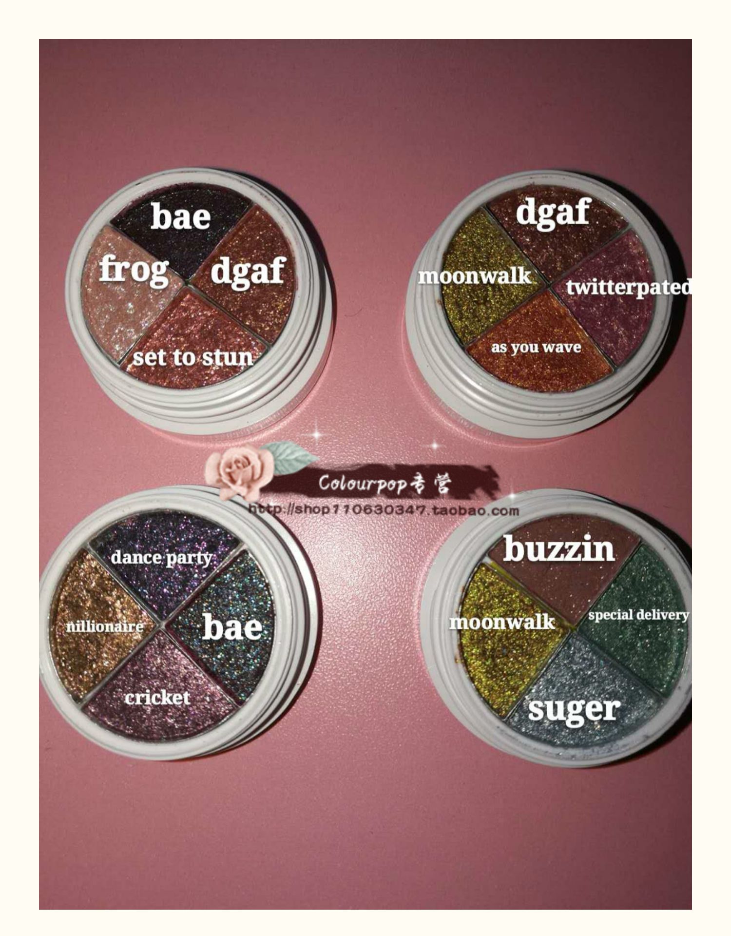 Gói phụ liên kết 3 R-Z nghiền mắt tại chỗ COLOURPOP platter RITZ SEQUIN WATTLES - Bóng mắt màu mắt
