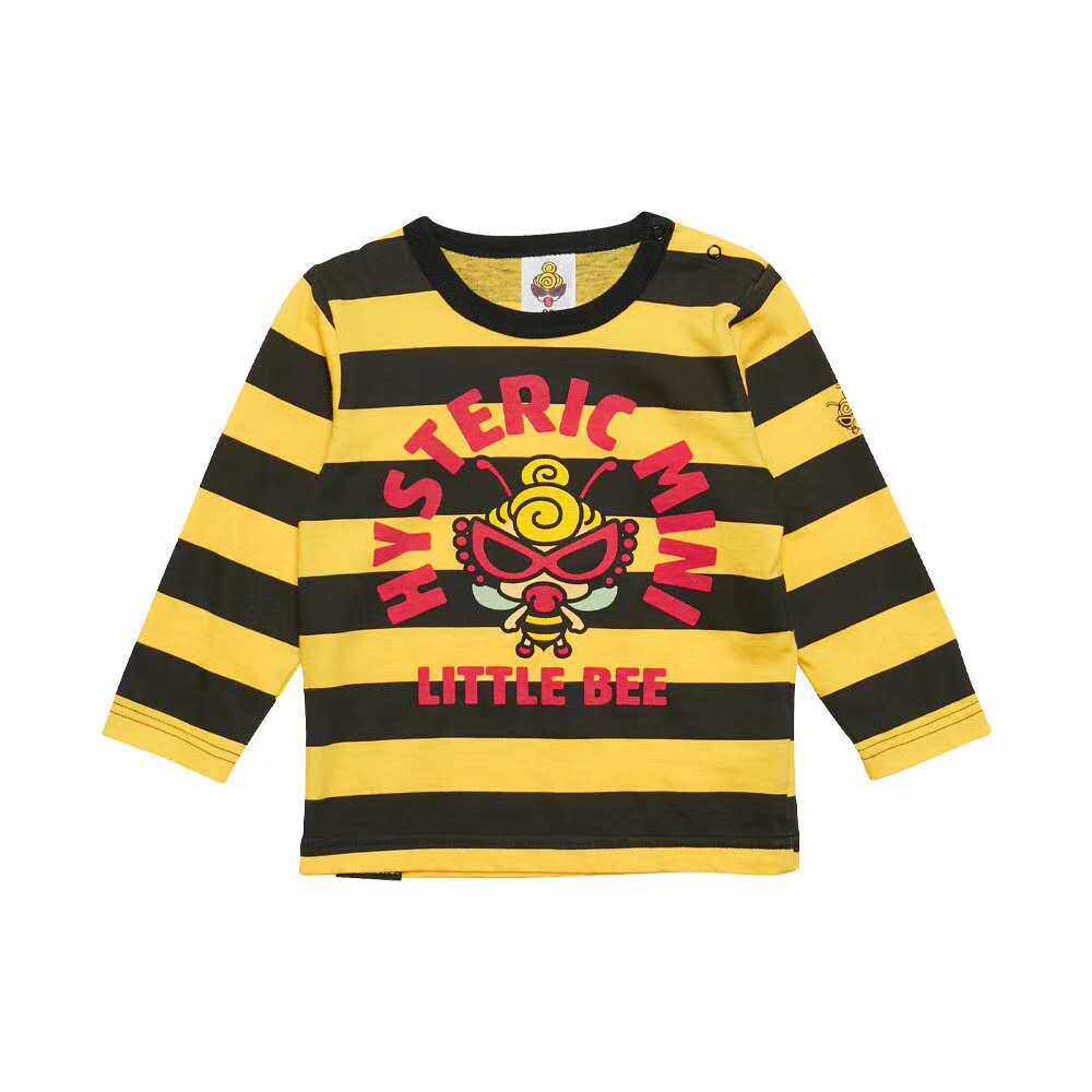 High-end Custom Black Super Pacifier New Small Bee Long Sleeve T-shirt Japan Tide Card Children's Blouse