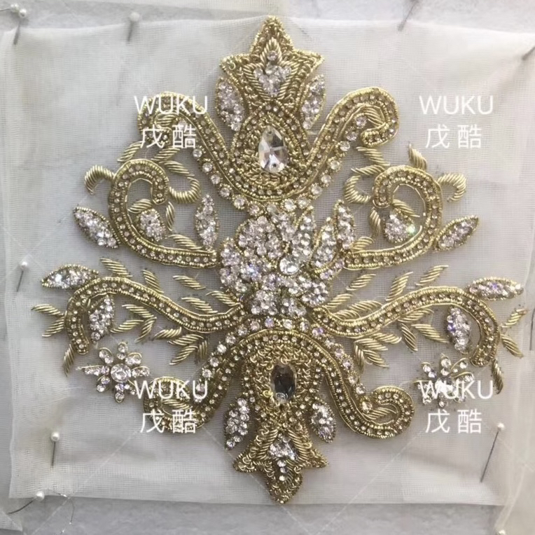 Classic Classy Imported Indian Silk Applique Wedding Dress Cheongsam Xiuhe Clothing Decorative Accessories