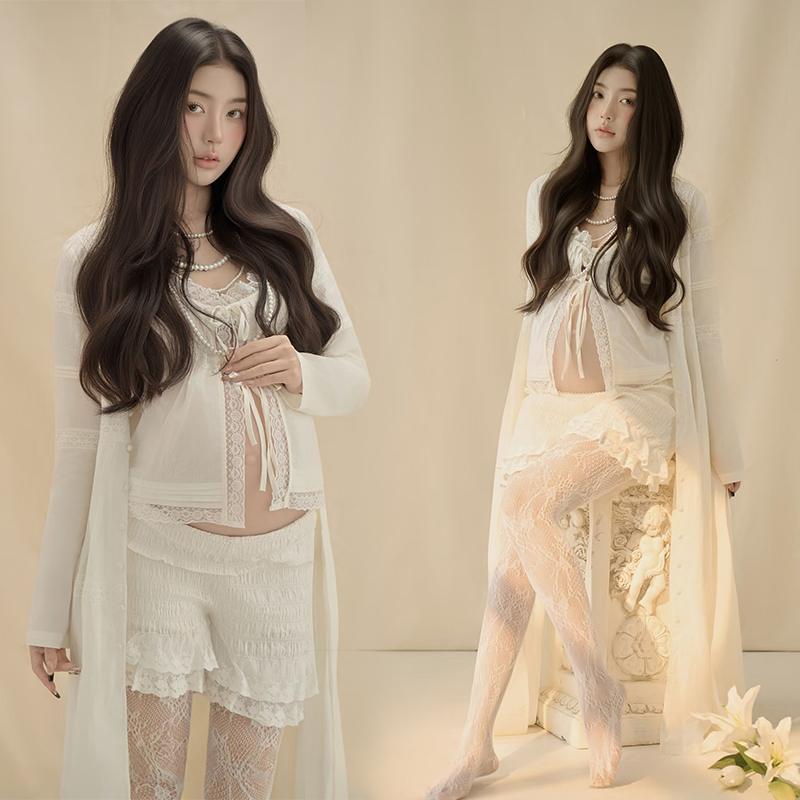 New Style Maternity Photography Outfits for Photo Studios, French Forest Style, High-End Fashion Magazine Photography Clothes, Home Shooting Set