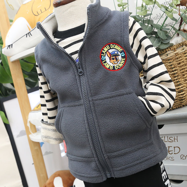 Áo vest bé trai xuân hè 2018 phiên bản Hàn Quốc mới của áo khoác nỉ cho bé mùa thu và mùa đông đội Wang Wang 1-5 tuổi áo gile thu đông bé gái