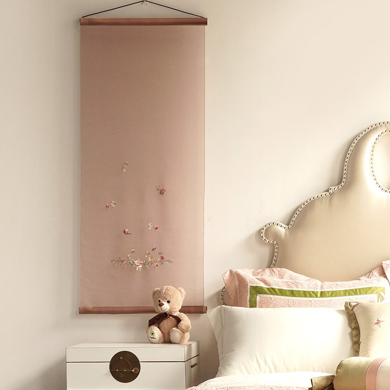 Ornamental asianart hand embroidered silk multi-color hanging screen partition decoration painting partition curtain Su embroidery hanging screen