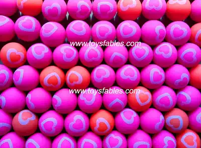 No. 32 love printing jumping ball one yuan coin coin jumping ball machine with love elastic ball heart shaped printing ball