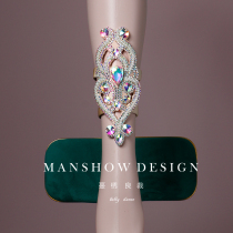 Man embroidered belly dance performance accessories new versatile foot accessories sparkling diamond bead embroidered leg rings and anklets high-end customization