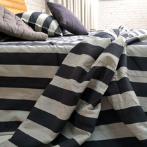  Warp and weft pure cotton yarn-dyed old rough cloth four-piece set 