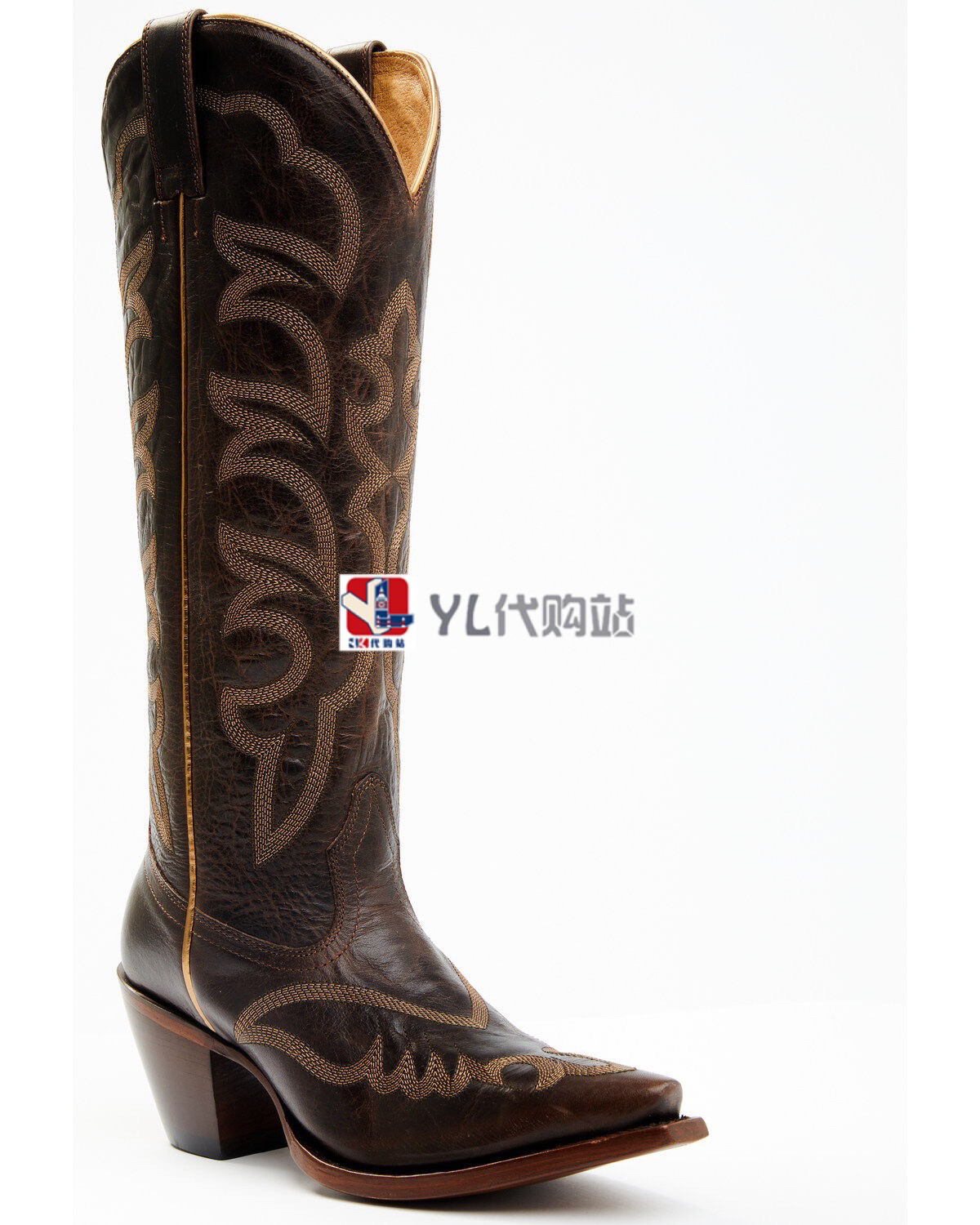 Западные Boots 美国直邮代购bella同款shyanne刺绣方尖头高筒真皮靴夏西部牛仔靴 Other