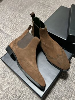 Men's genuine leather chelsea martin boots british style