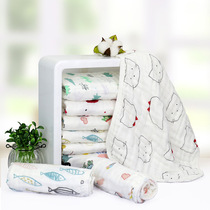 6 layers washed gauze cotton small towel Non-fluorescent baby children bath towel face towel cute pattern 30*50