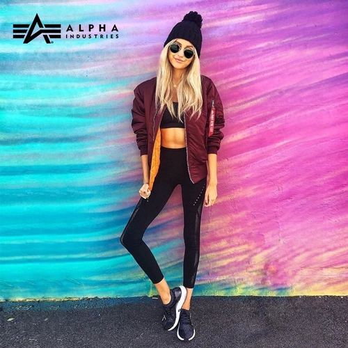Alpha Alpha Industrial MA-1 Женская летная куртка MA1 Теплая, ветрозащитная и водонепроницаемая модная хлопковая куртка
