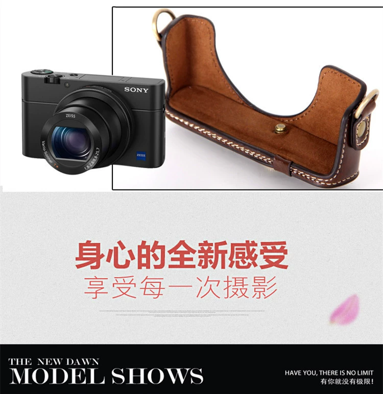 Không tháo gỡ sạc trực tiếp phù hợp cho Sony RX100M6 thẻ đen 7 túi máy ảnh RX100M2 m3 M4 M5A bao da bảo vệ - Phụ kiện máy ảnh kỹ thuật số