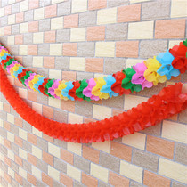 Spring Festival supermarket shopping mall New Home New Year decoration red flower small round strip small red strip ribbon ribbon color bar celebration supplies